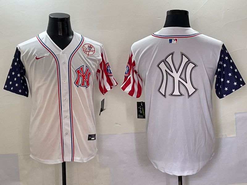 Men New York Yankees Blank White a generation of national flags Jointly Name 2025 Nike MLB Jersey style 31->new york yankees->MLB Jersey